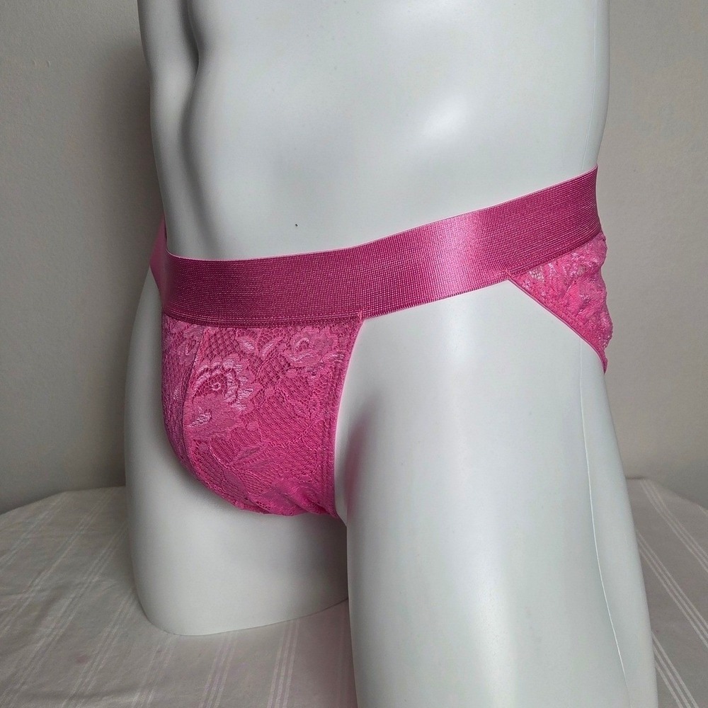 Cosabella Never Say Never Men's Lace Brief Hot Pink Floral Low Rise Underwear